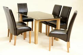 Adina Black Dining Set Large 6 Cyprus Chairs