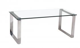 Carter Glass Coffee Table with Stainless Steel Legs