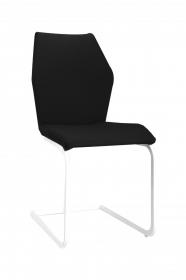 Fleming Dining Chair White Legs & Black PU