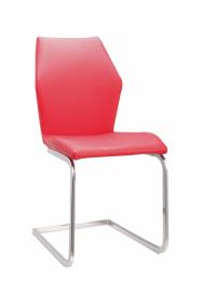 Fleming Dining Chair White Legs & Red PU