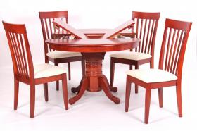 Leicester Dining Set with 4 Chairs Mahogany