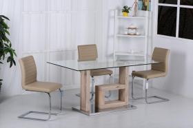 Lucia Glass Dining Table Natural