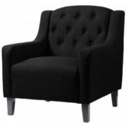 Pemberley Fabric Arm Chair Black