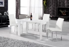Peru Dining Table White High Gloss 4 Chairs