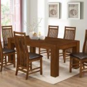 Yaxley Dining Set with 6 Chairs Rustic Oak