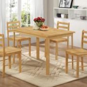 York Medium Dining Set with 4 Chairs Natural Oak