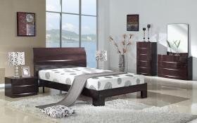 Arden Cherry High Gloss Bed King Size