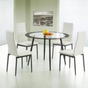 Acodia Dining Table Clear Glass & Black