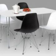 Bianca Dining Set White High Gloss with 4 Chairs