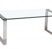 Carter Glass Coffee Table with Stainless Steel Legs