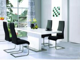 Chaffee Dining Set White High Gloss 4 Chairs