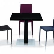 Chatham High Gloss Table Black with Stainless Steel Base 4 Chairs