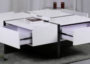 Colette Coffee Table with 4 Drawers White & Black