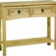 Corona Console Table 2 Drawer with Shelf