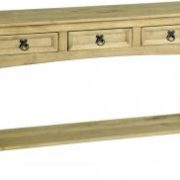 Corona Console Table 3 Drawer with Shelf