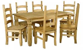 Corona Dining Set with 6 Chairs