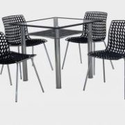 Delford Black Dining Set 4 Chairs