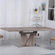 Elisa Extending Dining Set with Stainless Steel Base