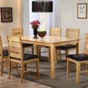 Fairmont Dining Set with 6 Chairs Natural
