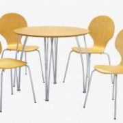 Fiji Round Dining Set with 4 Chairs Beech