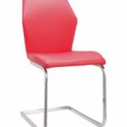 Fleming Dining Chair White Legs & Red PU