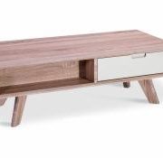 Hales Coffee Table with 2 Drawers Natural & White