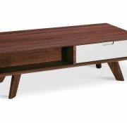 Hales Coffee Table with 2 Drawers Walnut & White