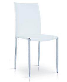 Iris PU Chair White & Chrome