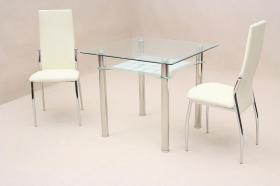 Jazo Dining Table Chrome 2 Lazio Chairs