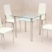 Jazo Dining Table Chrome 4 Lazio Chairs