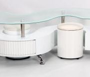 Krista White High Gloss Coffee Table with White Border