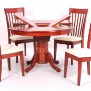 Leicester Dining Set with 4 Chairs Mahogany