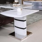 Leona High Gloss Lamp Table White & Black