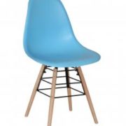 Lilly Plastic (PP) Chairs with Solid Beech Legs Blue