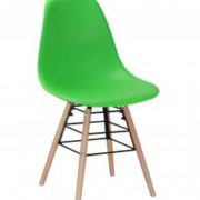 Lilly Plastic (PP) Chairs with Solid Beech Legs Green
