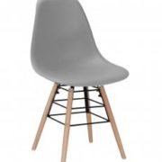 Lilly Plastic (PP) Chairs with Solid Beech Legs Light Grey