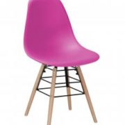 Lilly Plastic (PP) Chairs with Solid Beech Legs Pink