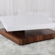 Malawi High Gloss Moveable Coffee Table White & Walnut