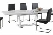 Maxwell Extending Dining Table with Stainless Steel Base 6 Chairs