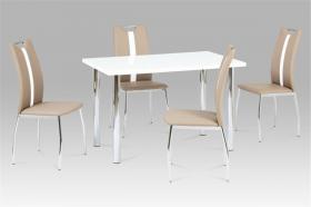 Naomi Dining Table White High Gloss with Chrome Legs