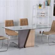 Olivia PU Chairs Chrome & Brown
