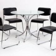Orkney Dining Set Chrome with 4 Chairs