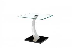 Phoenix Glass Lamp Table with Stainless Steel Base