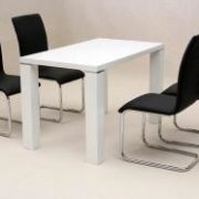 Prague Dining Table High Gloss White 4 Chairs