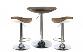 Ripley Bar Table Chrome with Brown Textilene Top
