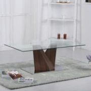 Socorro Glass Coffee Table Walnut