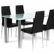 Tatum Frost Dining Set Silver 4 Chairs