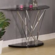 Uplands Glass Console Table Chrome & Black