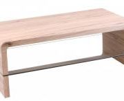 Vala Coffee Table with Glass Shelf Natural