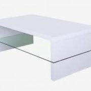 Vala High Gloss Coffee Table with Glass Shelf White